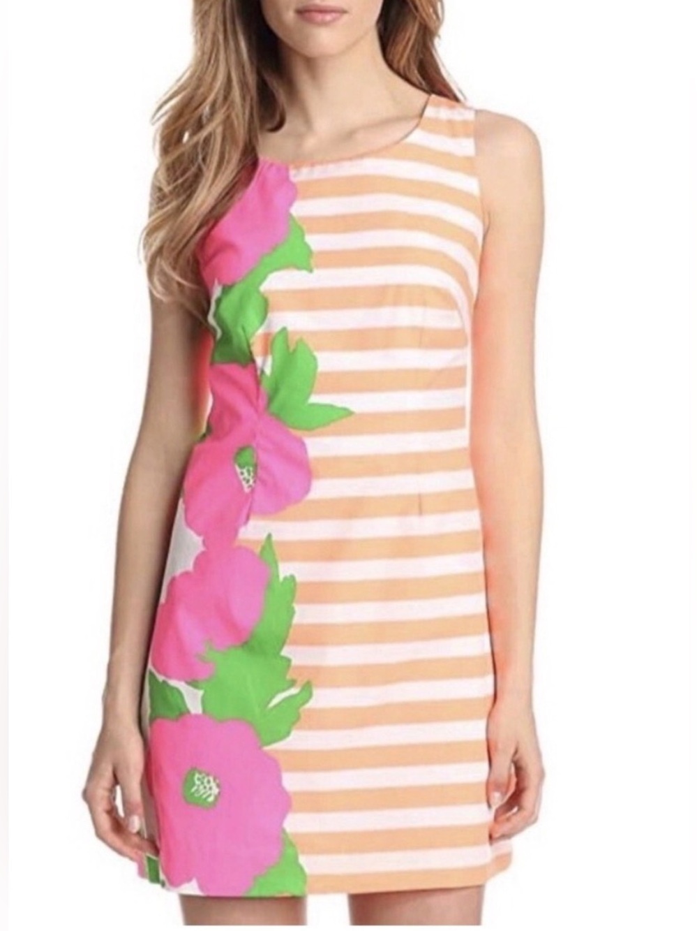 Lilly Pulitzer Delia neon striped shift dress, size 4